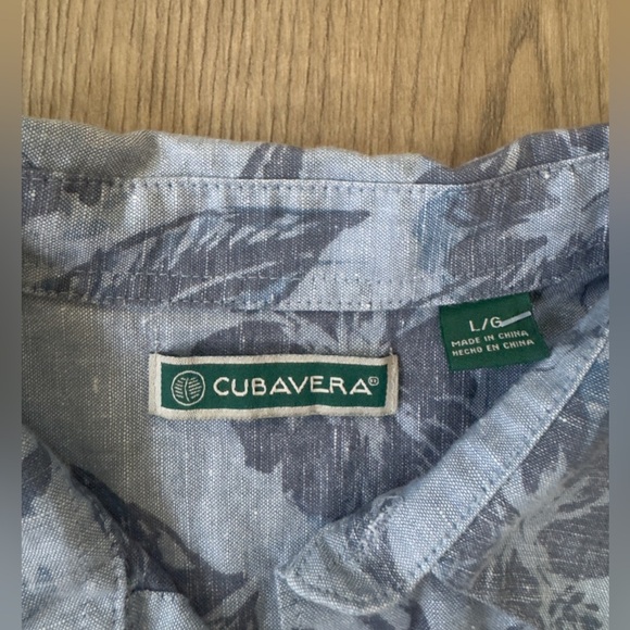 Cubavera Blue Casual Button Down Shirt with Artistic Design 🍂🍃 - Picture 2 of 6